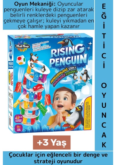 Eğitici Çocuk Koordinasyon Dikkat Denge Stratejik Düşünme Gelişimi Eğlenceli Rising Penguin Oyunu