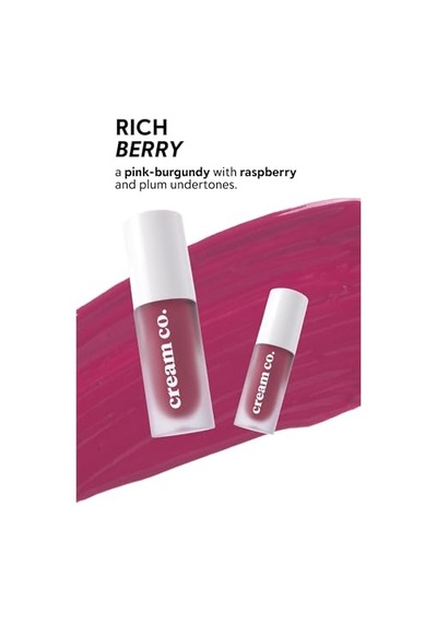 Cream Co. Allık Ruj Göz Farı Glow Tint Rich Berry, Nemlendirici Makyaj, 502 Bordo, Hyaluronik Asit Peptit 00
