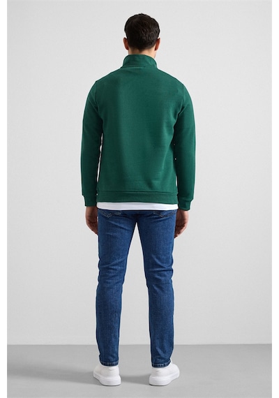 Süvari Koyu Yeşil Regular Düz Yarım Balıkçı Yaka Sweatshirt Ssw2013700001-y05 Koyu Yeşil