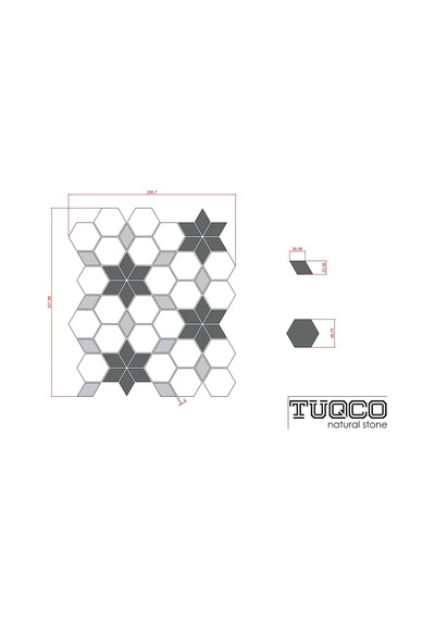 Tuqco Doğaltaş Starline Traverten Mix Honlu Mermer Mozaik