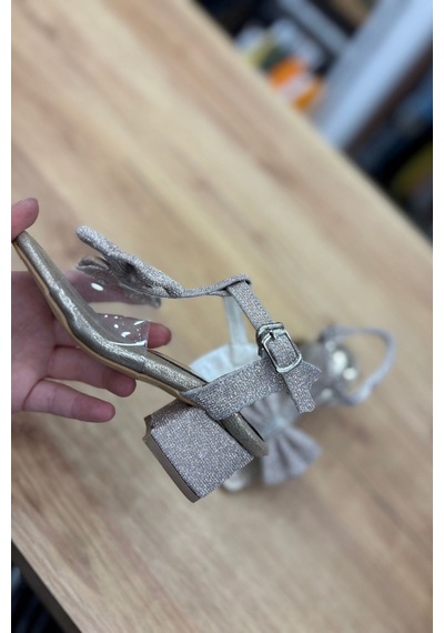 Rocky Mat Rose Golt Kız Çocuk Topuklu Ayakkabı-mat Rose Gold Altın