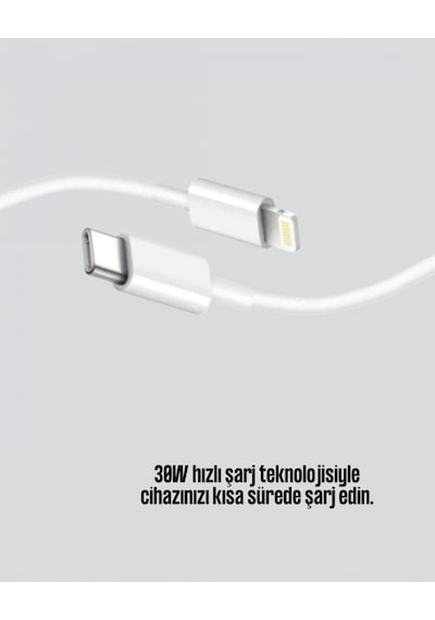 30w Type-c Lightning Hızlı Şarj Kablosu 1.2m Apple iPhone Uyumlu