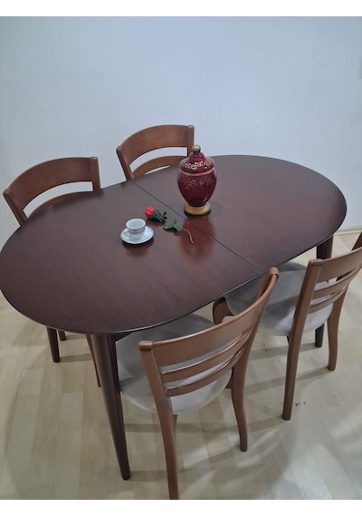 Masa Sandalye 90644 Retro Ayak Model Kayın Retro Açılır Parlak Koyu Ceviz Tabla Kahverengi Masa Sandalye 90644 Retro Ayak Model Kayın Retro Açılır Parlak Koyu Ceviz Tabla Kahverengi