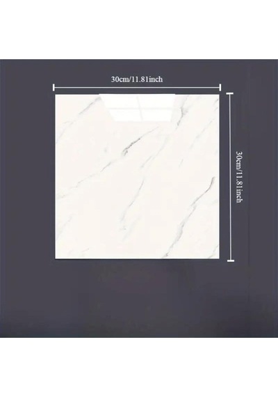 Beyaz Mermer 30x30cm Mutfak Banyo Tezgah Şık Dekorasyon Seti Kendinden Yapışkanlı Modern Stil