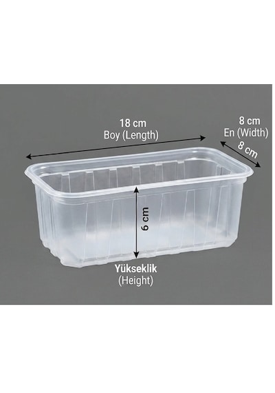 Dondurma, Şarküteri Ve Manav Kasesi Plastik Şeffaf Kap, 1000 Gr Cc, 50 Adet