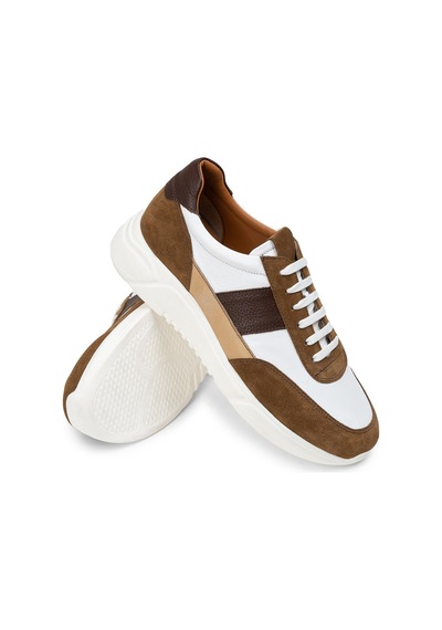Deery Hakiki Süet Taba Rengi Erkek Sneaker Ayakkabı - 01963Mtbae01 Taba