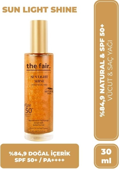 The Fair Sun Light Shine Parıltılı Güneş Koruyucu Saç ve Vücut Yağı SPF50+ 130 ML