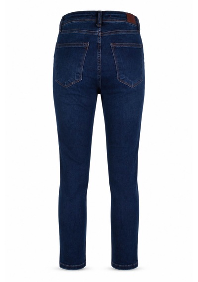 Double Slim Skinny Omd Koyu Lacivert Kadın Jean Pantolon 3529
