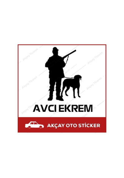 Isme Özel Avcı Sticker Avcı Sticker Oto Sticker Duvar Sticker