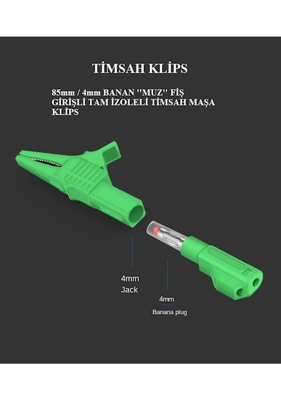TİMSAH TEST KLİPS 85MM BANAN GİRİŞLİ BEYAZ
