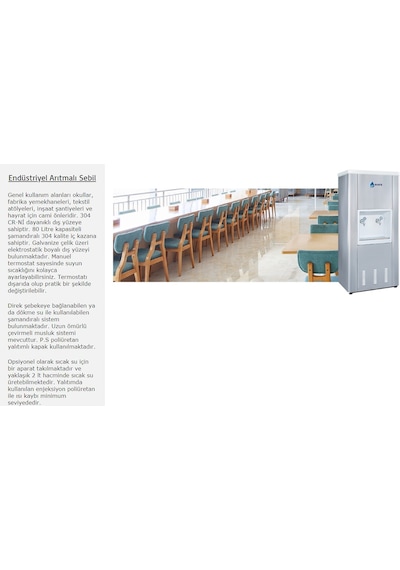 Sanayi Tipi 80 Lt. Soğutmalı Arıtmalı Paslanmaz Çelik Sebil 480814802