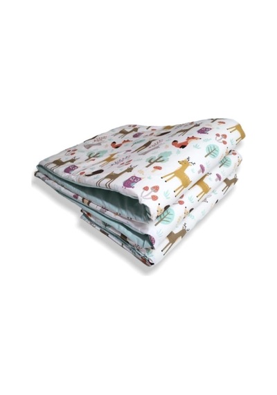 Bebek Özel 80x130 Beşik Kenar Koruma Seti, 3 Parça,%100 Pamuk, Doğa Desenli, Mint Yeşili Genel