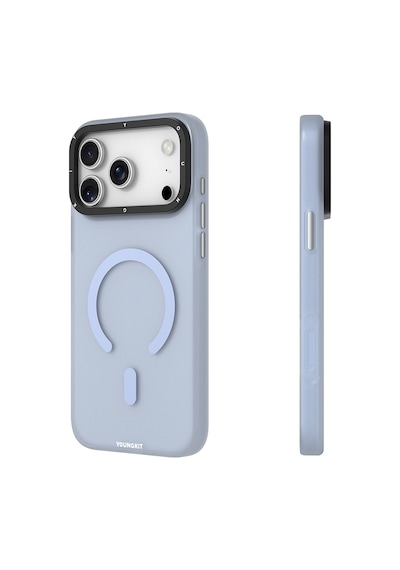 Apple Uyumlu iPhone 17 Pro Max Kılıf M-safe Şarj Özellikli Youngkit Hidden Sand Serisi Kapak Mavi Mavi