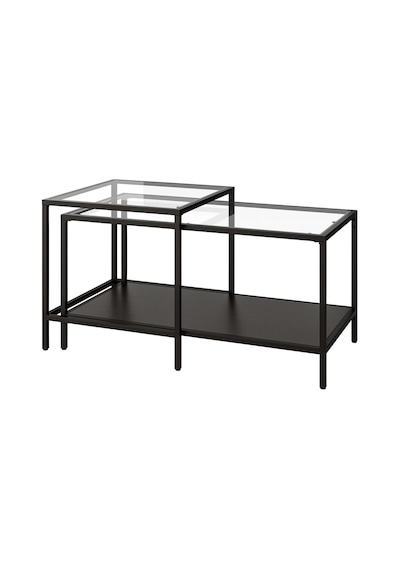 Sehpa Seti, Venge-cam, 90x50 Cm Abanoz Sehpa Seti, Venge-cam, 90x50 Cm Abanoz