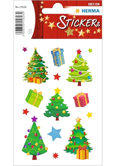 15626 Çıkartma Noel Ağacı Kağıt, Kendinden Yapışkanlı, Kalıcı, 2 Yaprak / 30 Çıkartma