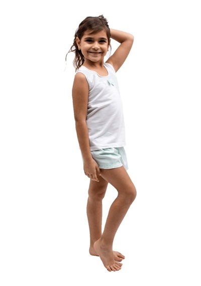 The Don Anne-Kız Beyaz-Mint Kız Çocuk Şort Takımı (9-14 Yaş)