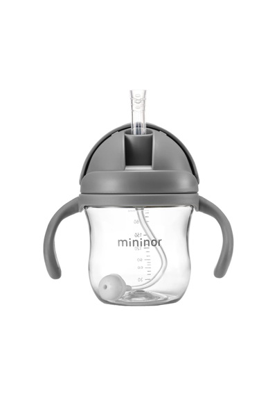 Mininor Tritan Akıllı Alıştırma Bardağı 220 Ml - Grey Seal - Gri Standart Gri