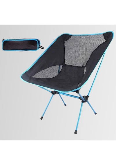 Funky Chaırs Ultralight 900 Gr Alüminyum Katlanır Kamp Sandalyesi - Mavi Siyah