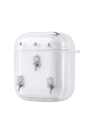 Apple Uyumlu AirPods Zore Airbag 44 Airbag Tasarımlı Simli Şeffaf Kutup Kılıf Lale