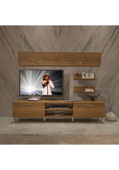 Decoraktiv Eko 5 Mdf Dvd Krom Ayaklı Tv Ünitesi Tv Sehpası Pera