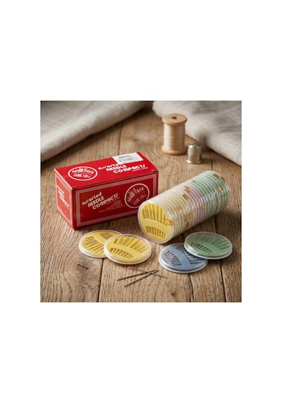 10 Adet Dikiş İğnesi Seti Karışık Boy Ve Kalınlıkta Paslanmaz Çelik İğneler Kompakt Dairesel Kutulu Ev Hobi Nakış Sewing Needles Needle Kit Altın