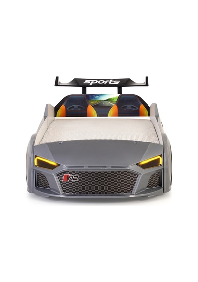 Gri Arabalı Yatak V12 Audi Işıklı Full Plastik Gri Arabalı Yatak V12 Audi Işıklı Full Plastik