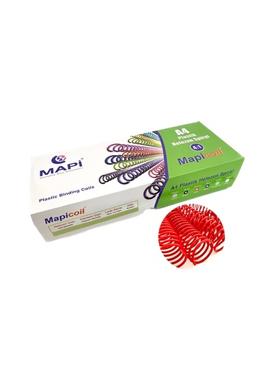 Mapicoil 4:1 Plastik Helezon Spiral 6mm Kırmızı 200 Ad. 48 Lop