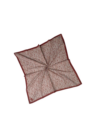 Mim Eşarp Mim Prime Pamuk Çiçek Desenli Eşarp 90x90 Cm Bordo