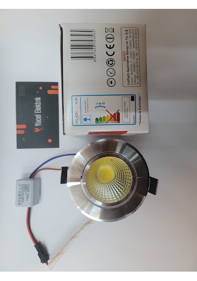 Helios 5 Watt Krom Kasa Beyaz Işık Trafolu Soğutmalı Cob Led Spot Saten - Krom