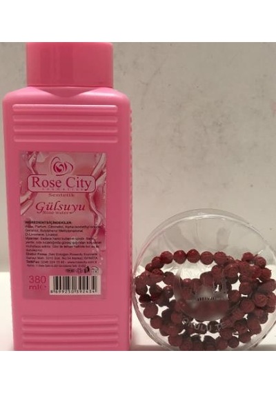 RoseCity Sentetik Gülsuyu 380ml Alana RoseCity Gül Kokulu 99lü Kırmızı Namaz Tesbih Hediye