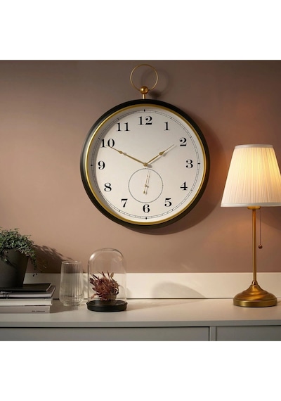 Kuttersmycke Duvar Saati, Siyah Renk Gold Detay 46 Cm Siyah - Gold