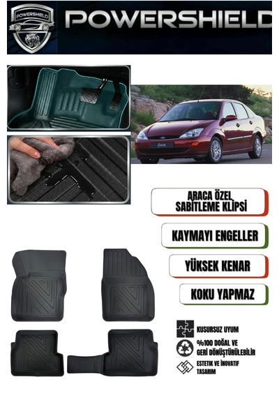 Powershıeld Ford Focus 1998-2004 Uyumlu Araca Özel Premium 5d Havuzlu Oto Paspas Takımı