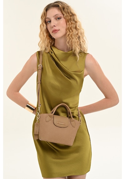 Pierre Cardin 05pc26y10619-p Kabartma Desenli Ayarlanabilir Askılı Suni Deri Omuz Çantası Camel