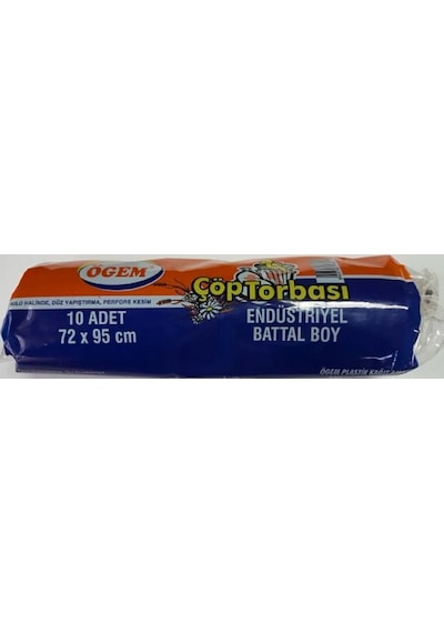 Ögem Endüstriyel Battal Boy Çöp Torbası 20 Adet Siyah 75 x 95 CM