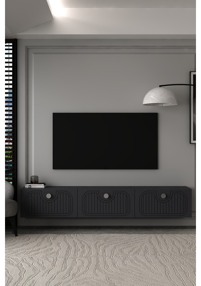 180dhdtda3ag Hera Lazer Desenli Duvara Monte Tv Sehpası,ünitesi Antrasit-gümüş 180dhdtda3ag Hera Lazer Desenli Duvara Monte Tv Sehpası,ünitesi Antrasit-gümüş