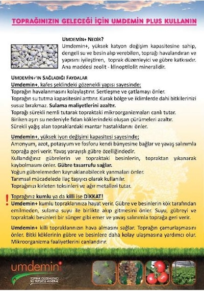 Umdemin Zeolit Toprak Düzenleyici - 100 KG