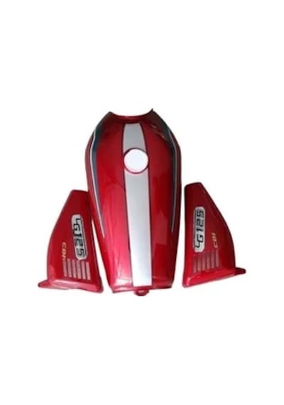 Frs 122 Cg 125 Depo Yan Kapak Set Kırmızı - Gri Şeritli