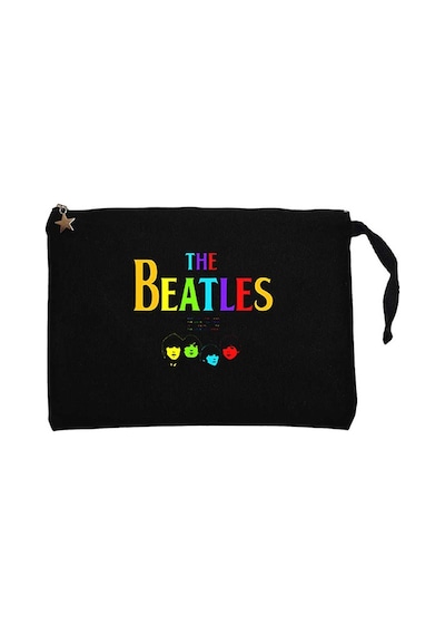 The Beatles Rainbow Siyah Clutch Astarlı Cüzdan / El Çantası Siyah