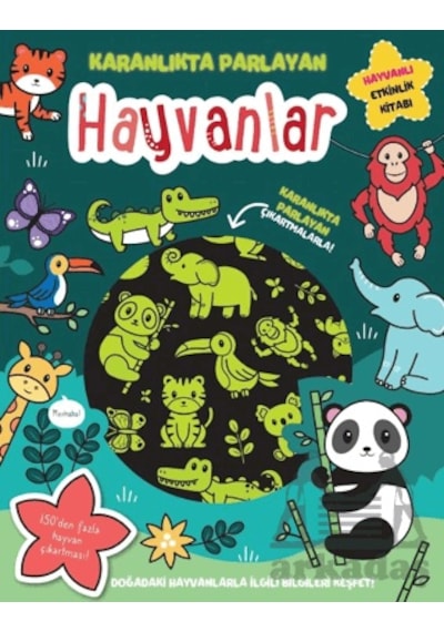 Karanlıkta Parlayan Kitaplar - Hayvanlar Parlayan Çıkartmalar İndigo Çocuk