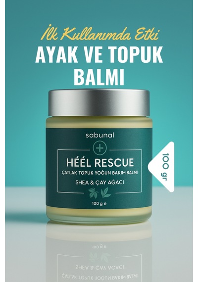 Heél Rescue Çatlak Topuk Yoğun Bakım Balmı 100 Gr, Shea & Çay Ağacı, Doğal Ayak Kremi