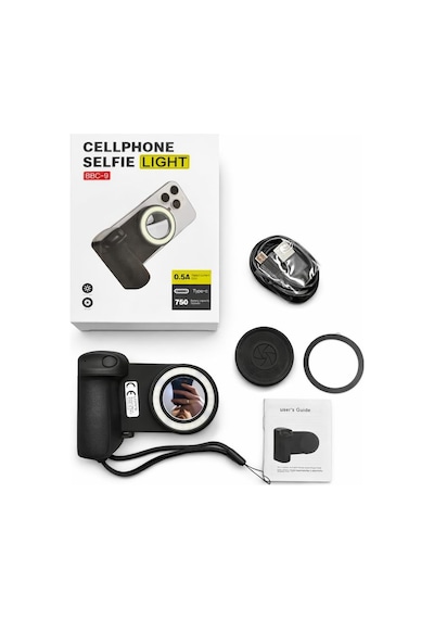 Cep Telefonu Selfie Işığı Bluetooth Shutterlı, Type-c Şarjlı, 750mah Bataryalı, Ayarlanabilir Dolgu Led Iş Diğer