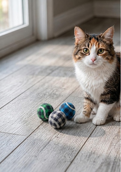 Tr Kedi Ve Köpek Tenis Topu Eğitim Ve Oyun Seti, 3'lü Premium Kareli 5 Cm Oyun Topları, Kovalama Getirme Egzersiz Ve