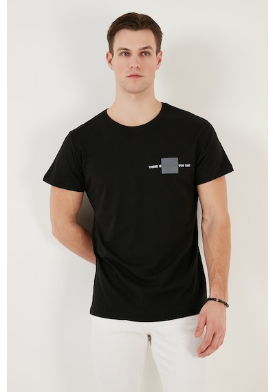 Buratti Bisiklet Yaka Pamuklu Slim Fit Erkek T Shirt 541There Siyah