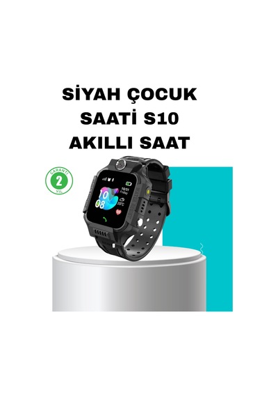 S10 Siyah Akıllı Çocuk Saati Konum Takip Ve Güvenlik Özellikli