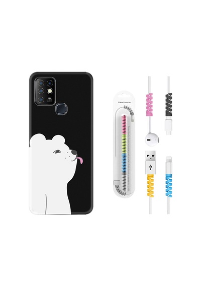 Infinix Hot 9 Kılıf Kablo Koruyuculu Panda Sevimli 1738
