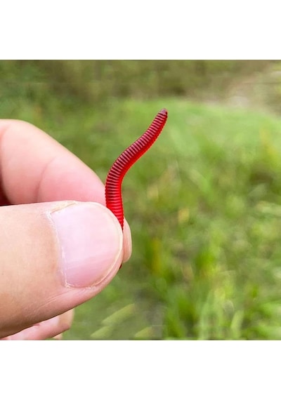 100 Adet Kokulu 3,5cm Yapay Silikon Solucan Balık Yemi - Gerçekçi Görünüm - Parfümlü