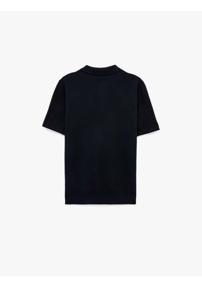 Koton Regular Fit Pamuklu Polo Yaka Kısa Kollu Triko Tişört Lacivert 6sam70039ht