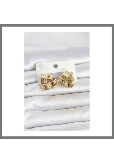 Bezos 316l Çelik Gold Renk Sarmal Model Kadın Küpe Mmbz