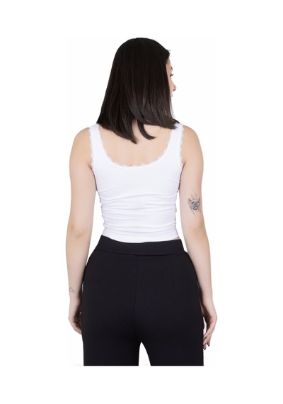 Looksense Kadın Kaşkorse Dantelli Kalın Askılı Crop 4004 Çok Renkli