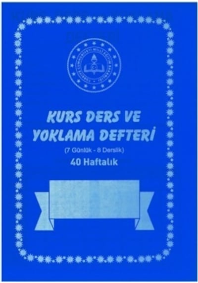 Kurs Ders ve Yoklama Defteri 40 Haftalık Pp Kapak  Lacivert